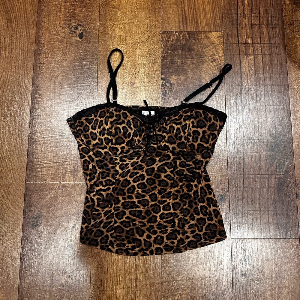No Boundaries Black and Brown Leopard Camisole